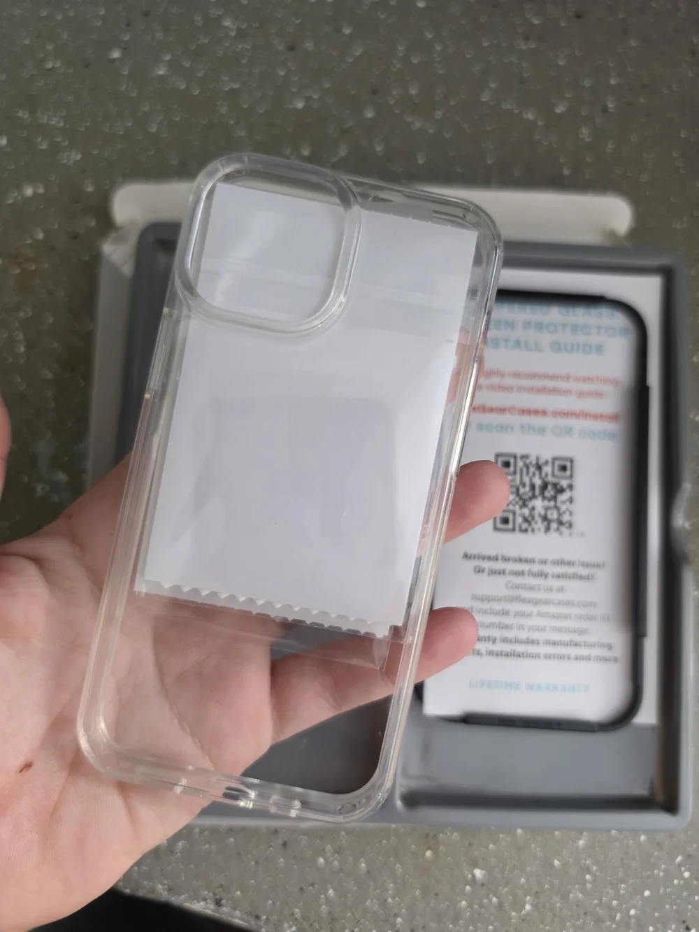 FlexGear Transparent Phone Case with Glass Screen Protector Kit - iPhone 13 mini